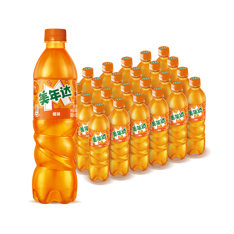 【整箱】 美年达橙汁600ml*24瓶/箱